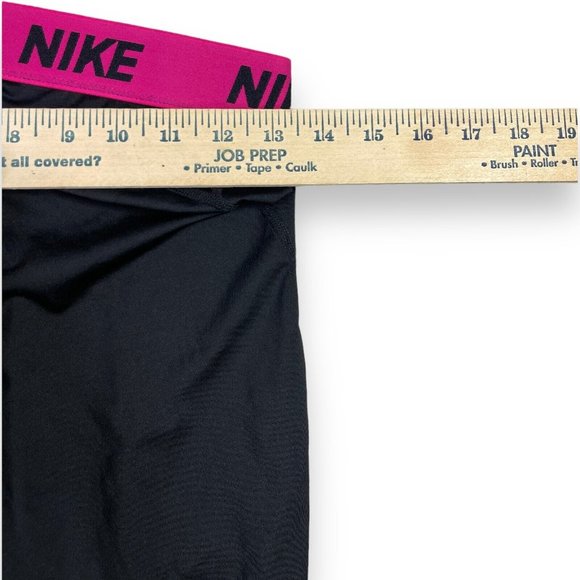 Nike Women's Legging Size Large Elastic Waist Skinny Leg Logo Black -1606CVT - Picture 6 of 9